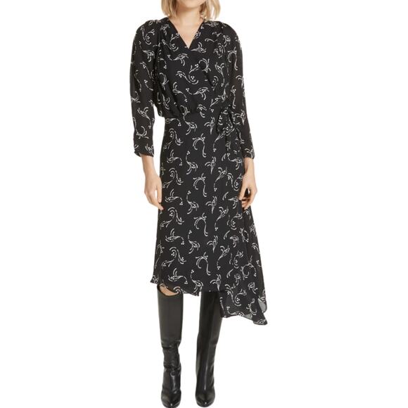 Joie Acantha Asymmetrical Wrap Silk Dress Size Medium - Picture 1 of 5